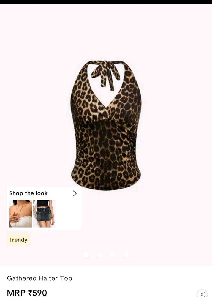 price drop🔥Leopard Print Halter Neck Top