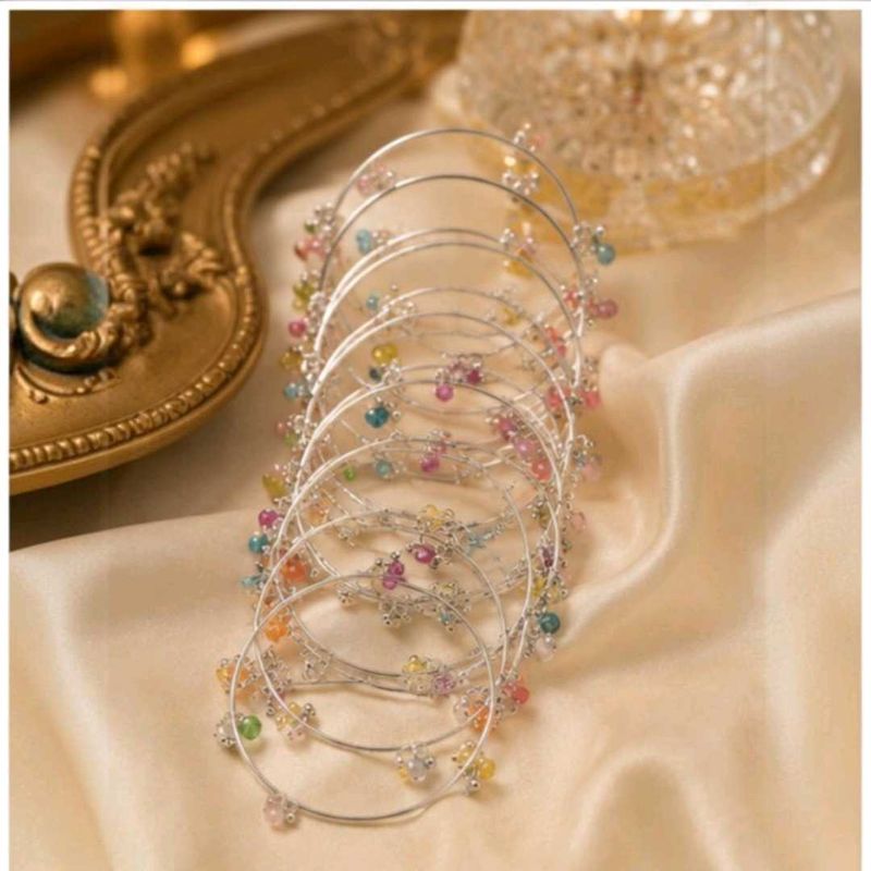Charming Beaded Bangle Set of 8