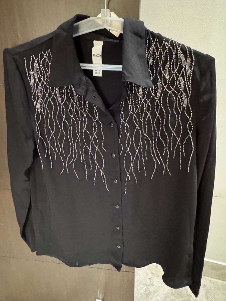 KAZO Embellished Black Blouse