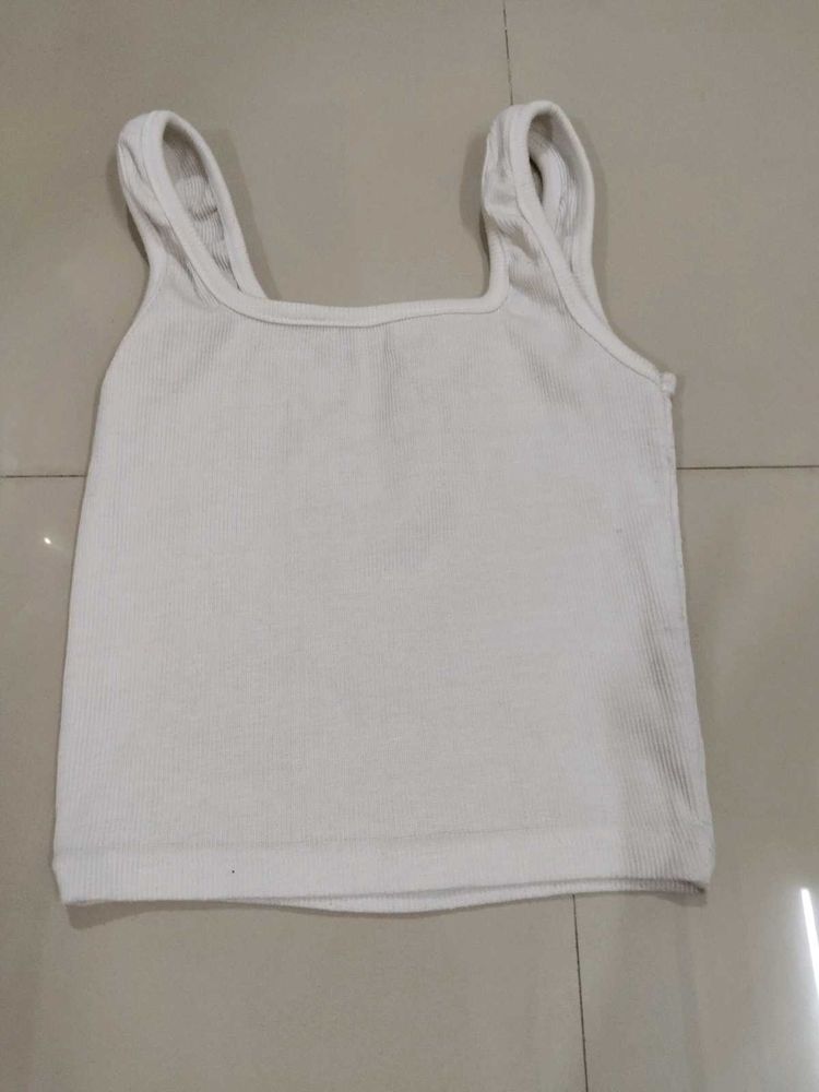 Classic White Ribbed Tank Top