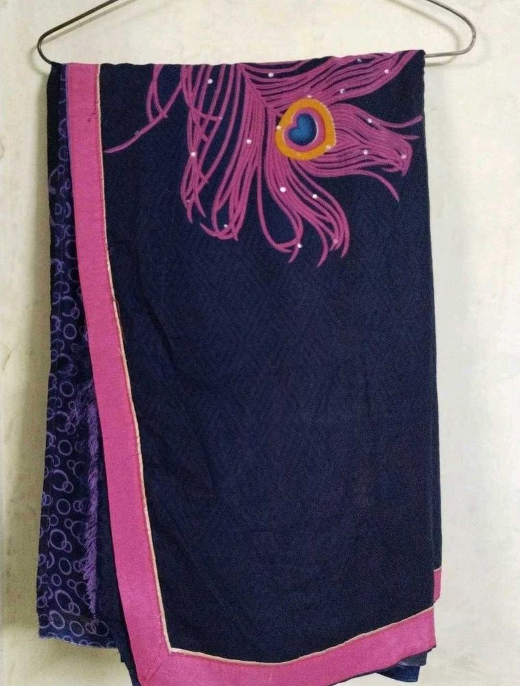 🌼Elegant Navy Peacock Saree🌼