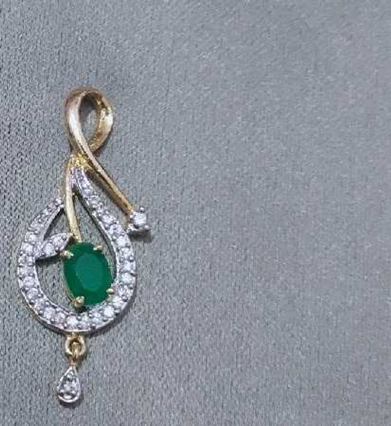 _Gold Plated White And Panna Green