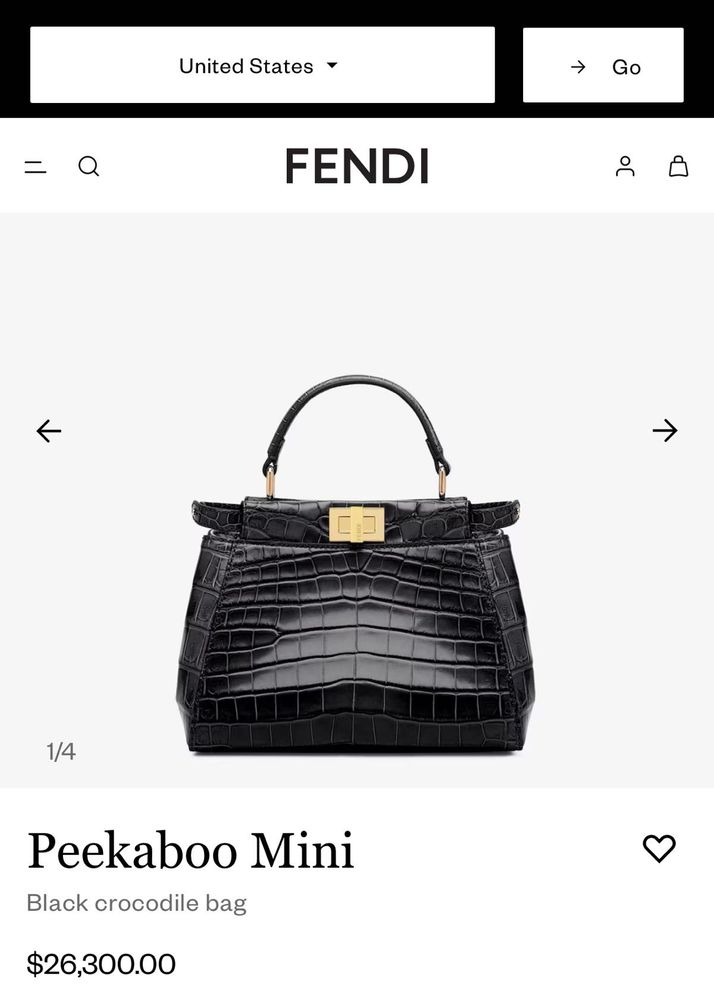 Fendi Peekaboo Mini Crocodile Bag