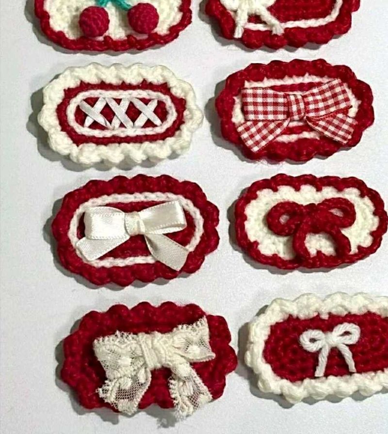 Handmade Crochet Hair Clips Set