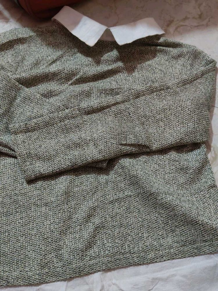 Cozy Textured Collared Top