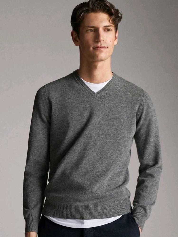 Esprit Men's Dark Grey Crew Neck Sweater