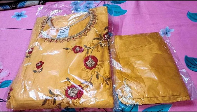 Yellow Embroidered Kurta Set