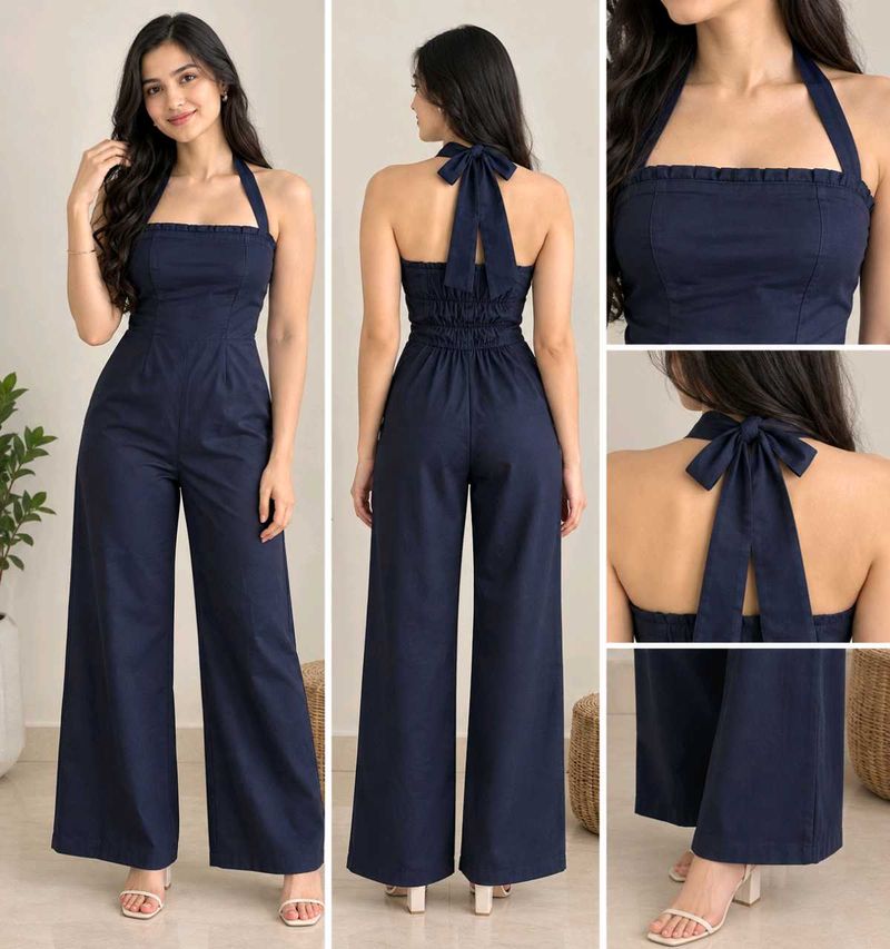 💙 Elegant Navy Halter Neck Jumpsuit 💙