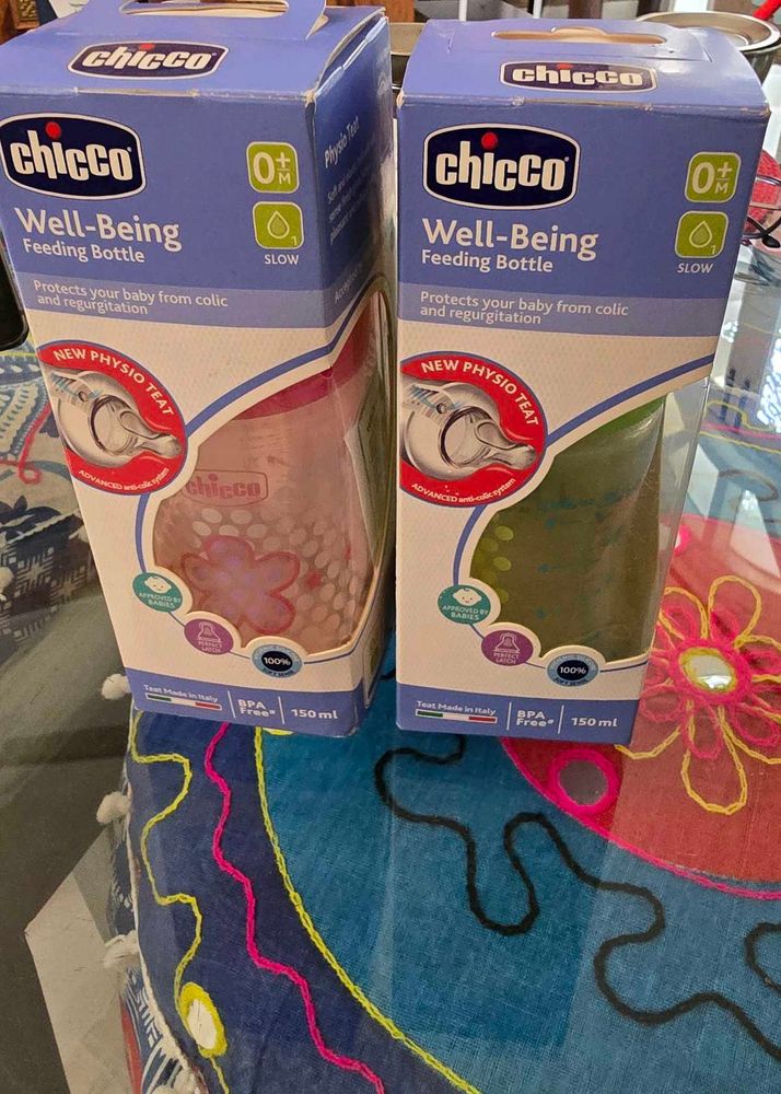 New Chicco Well-Being Feeding Bottles (2 pc) 150ml