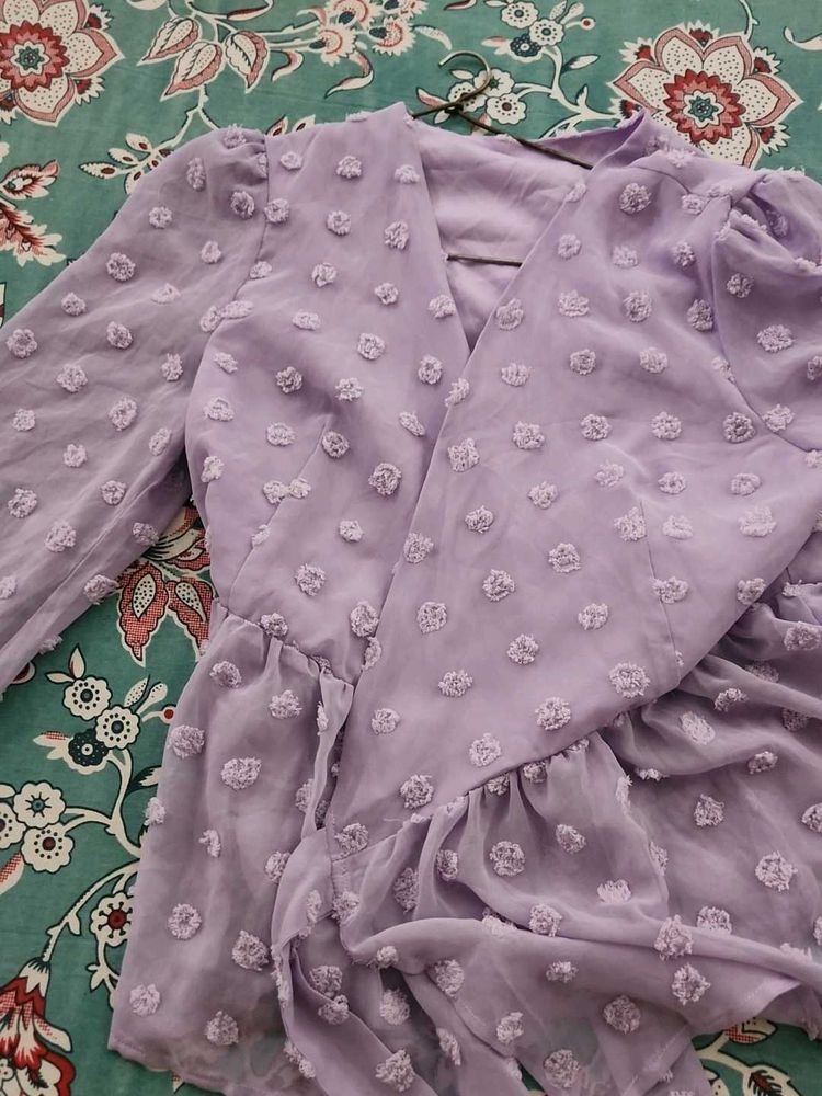 Chic Lavender Textured Top urbanic