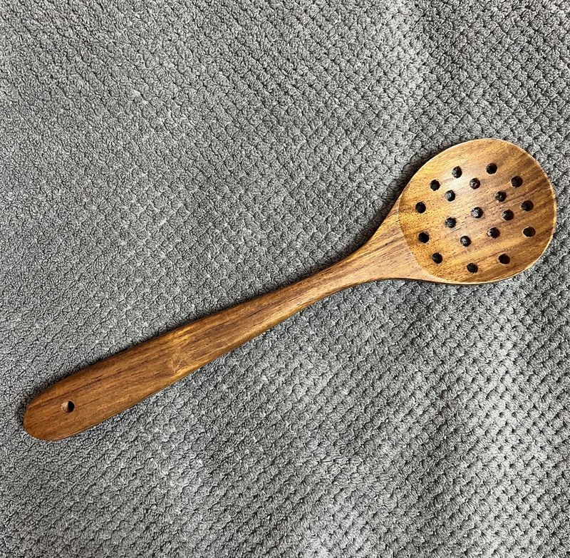 Premium Pure Handmade Wooden Brown Skimmer Spoon