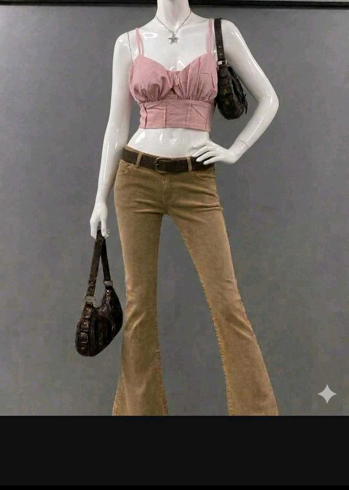 Mauve Smocked Bustier Crop Top