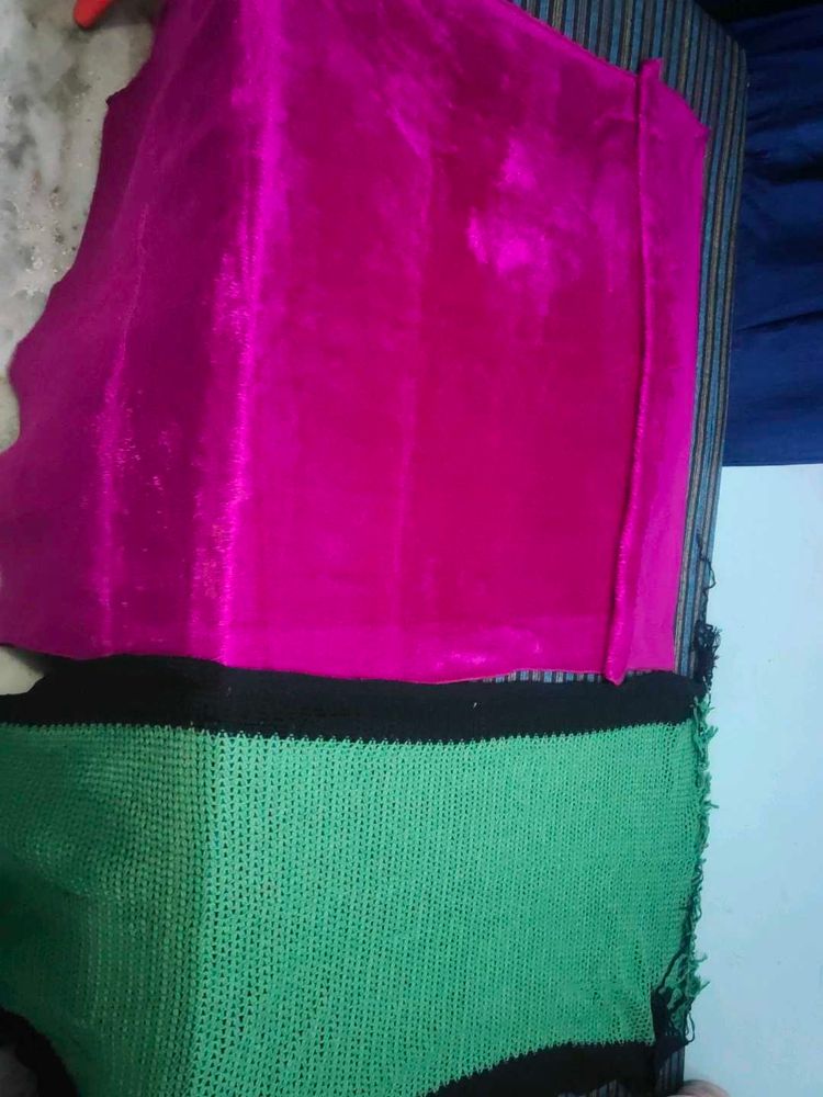 ( set of 2)  Pink shawl and green black sha