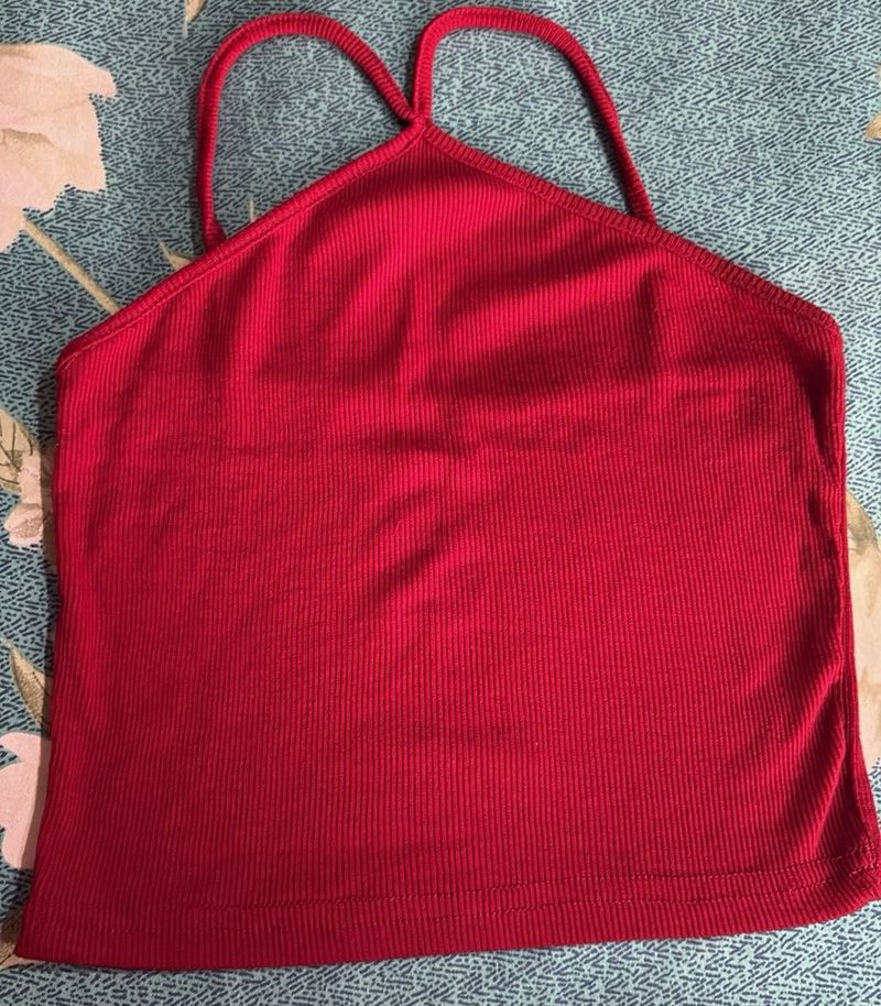 Red Sexy Cropped Tank Top