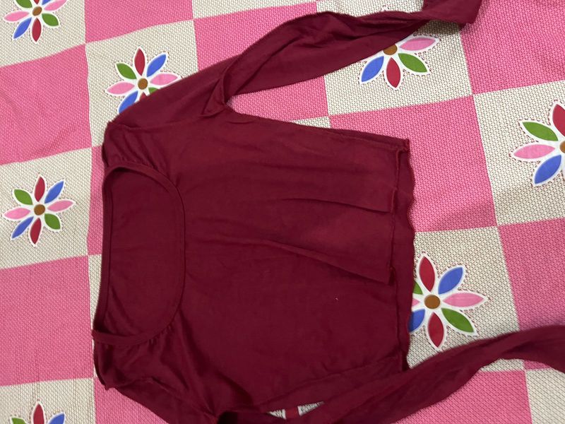 Maroon Full Sleeve Top