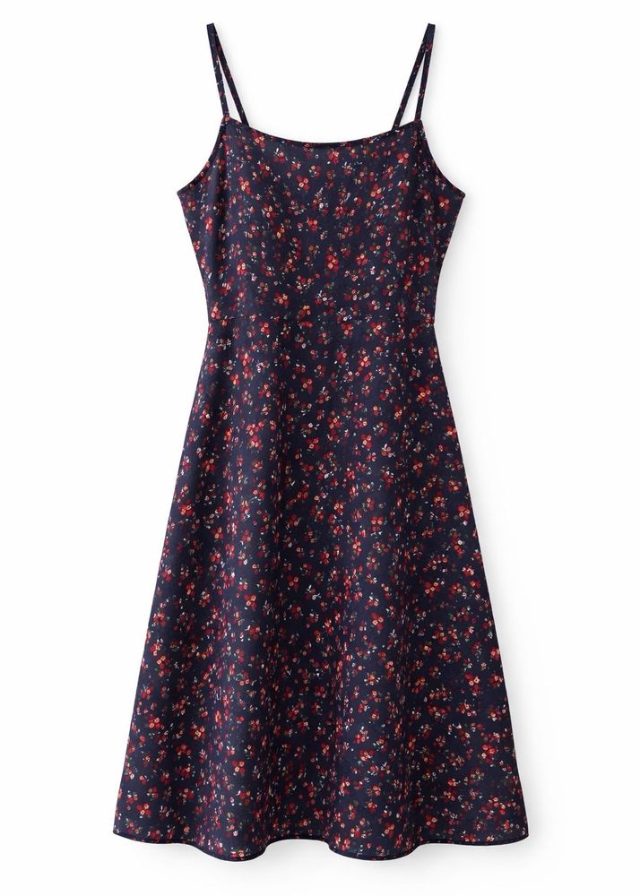 Navy Floral Spaghetti Strap Dress