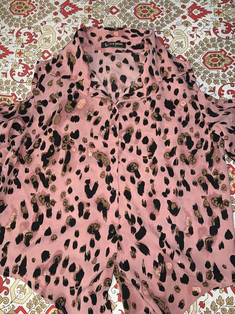 Leopard Print Stylish Shirt Top