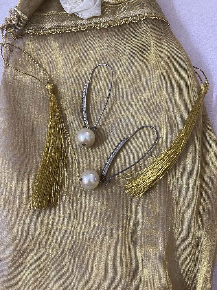 Earrings Pearl &amp; Crystal Dangles