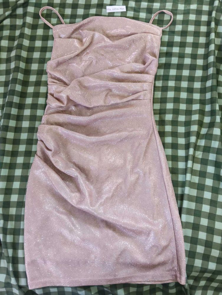 SALE❗Sparkly / shimmery Ruched Mini Dress