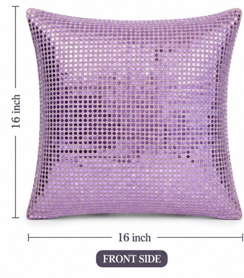 Sparkling Lavender Sequin Throw Pillow