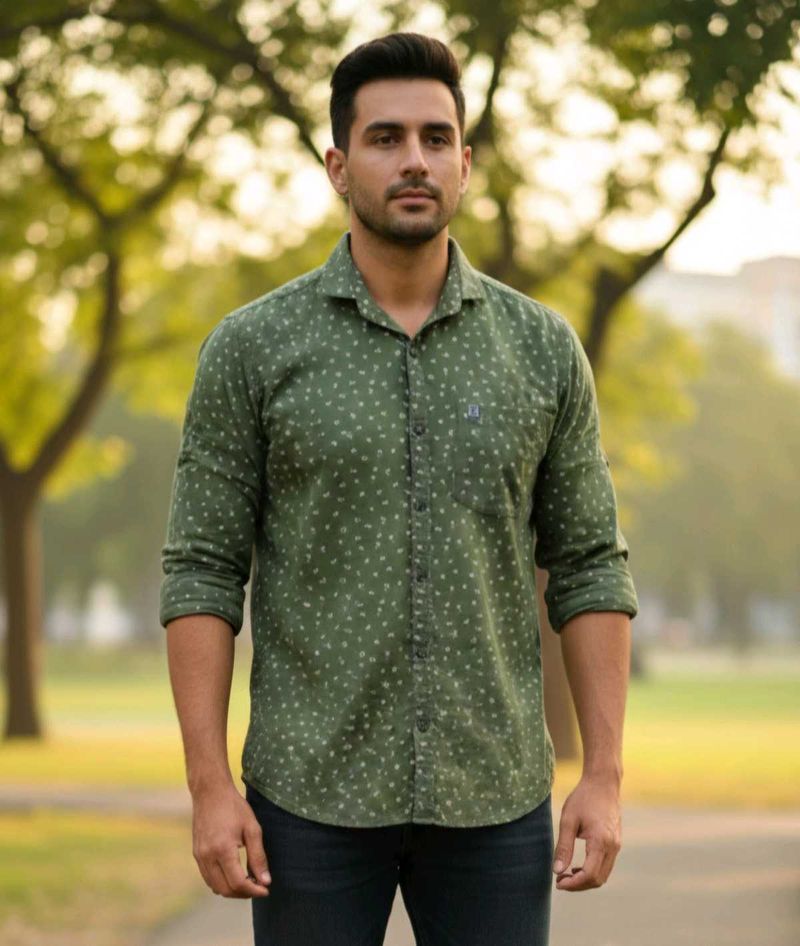 Green Patterned Shirt
