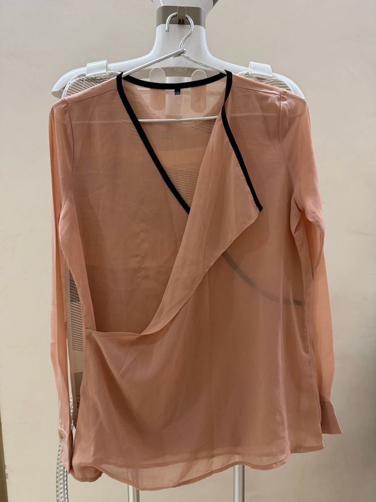 Elegant Sheer Peach Blouse