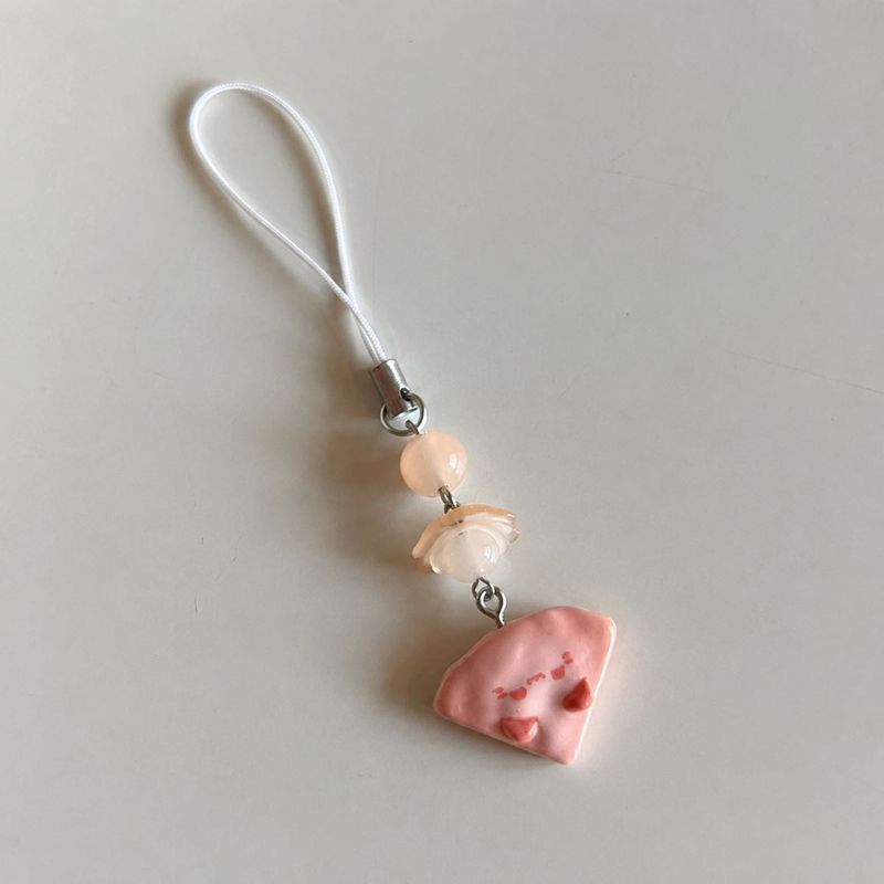 Kawaii Pink Slice Charm Keychain