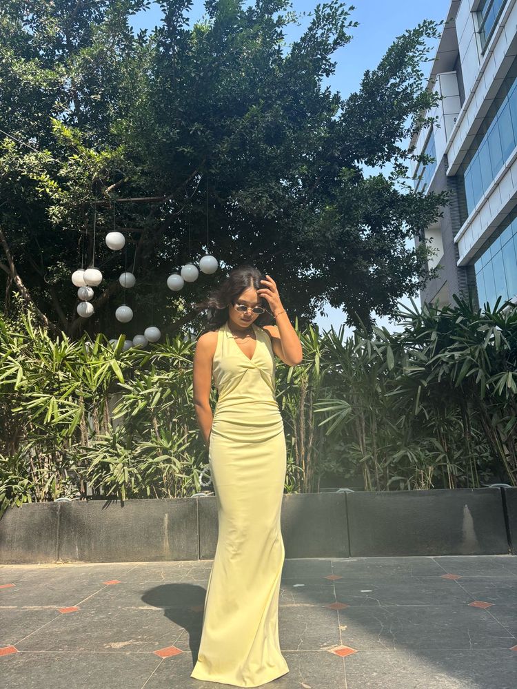 Elegant Lime Green Maxi Dress
