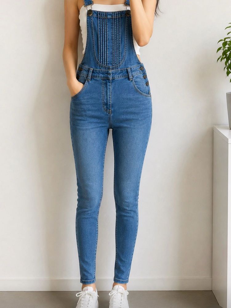 Women's blue denim Dungaree
