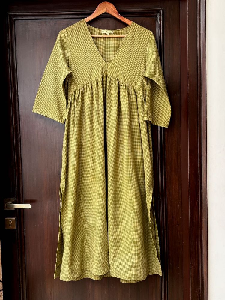 Mustard Green Dress