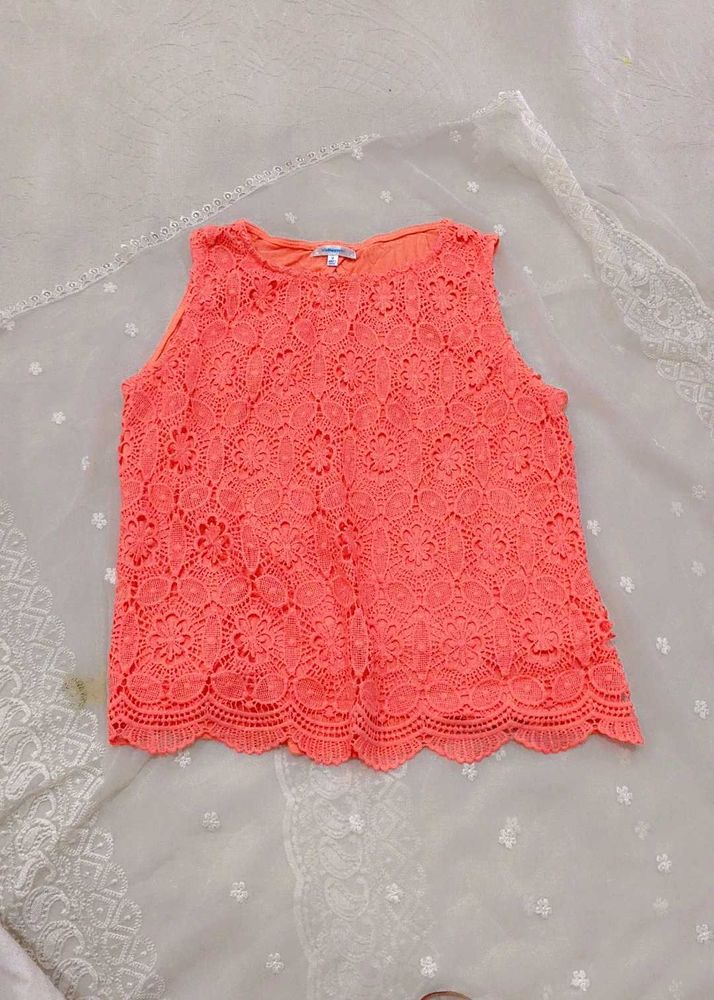 Crocheted Lace Tank Top