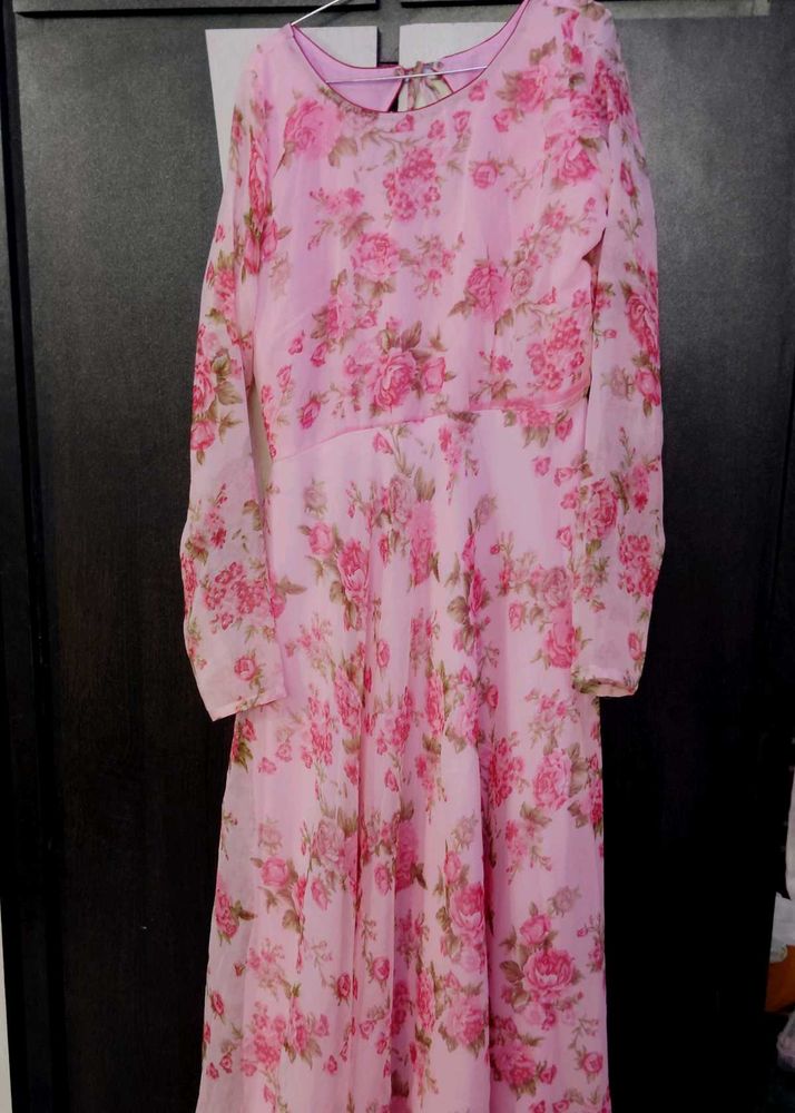Floral Pink Ethnic Gown
