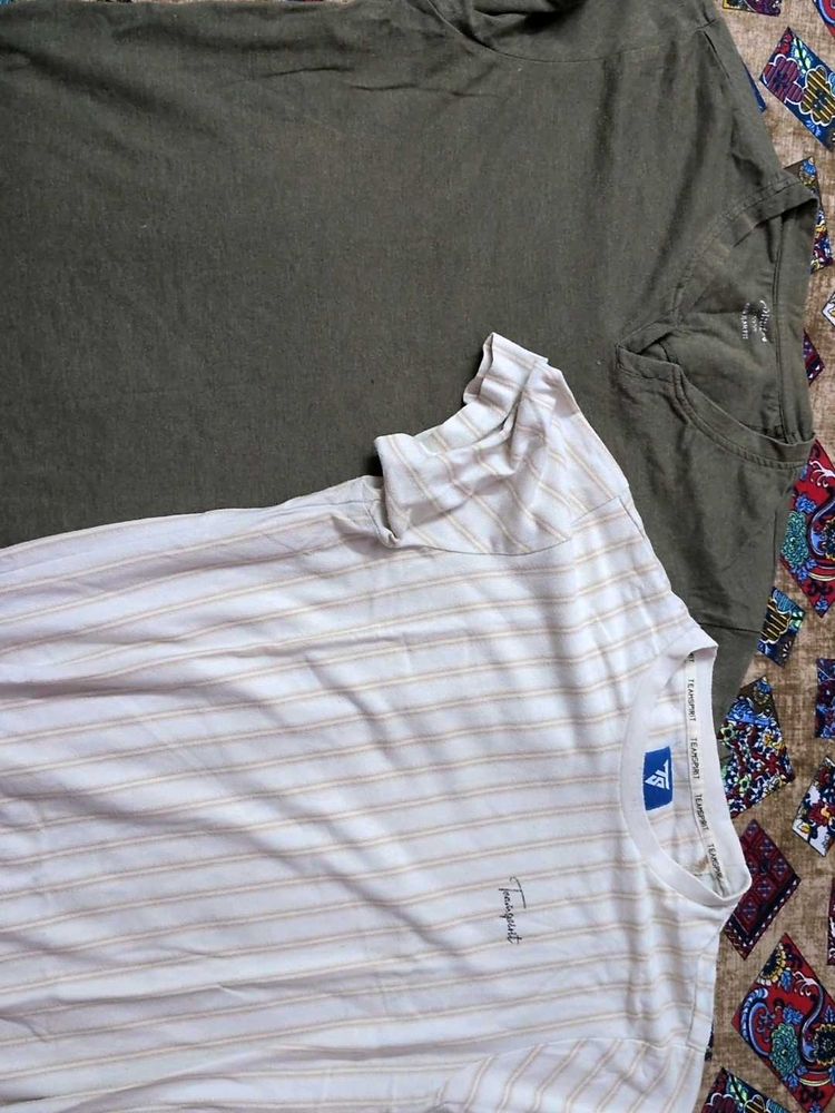 Striped &amp; Olive T-Shirts (2 Pack)