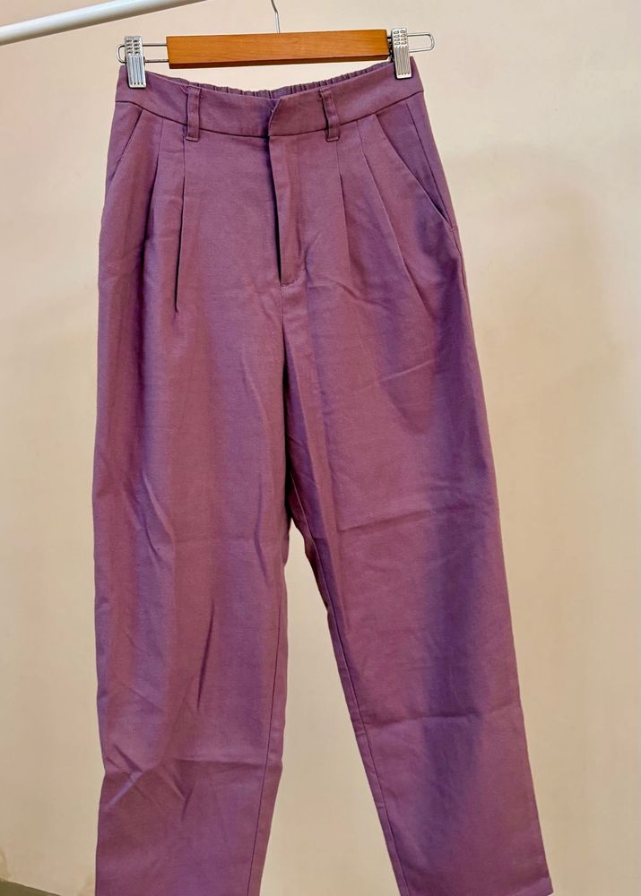 Purple Pleated Trousers