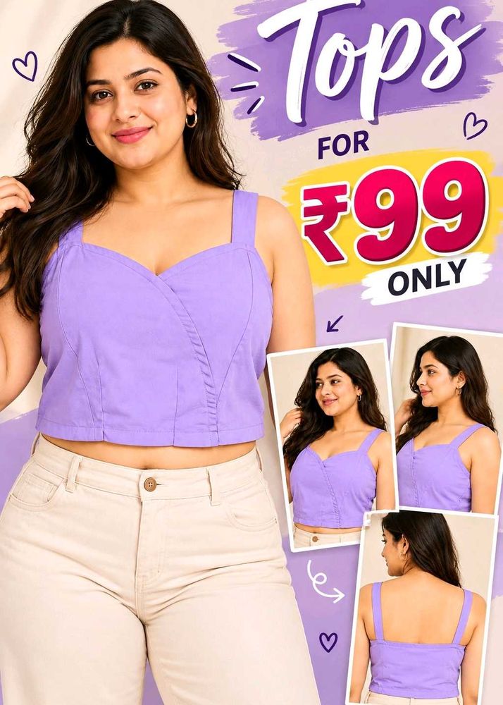 Stylish Lavender Crop Top 36"-38"