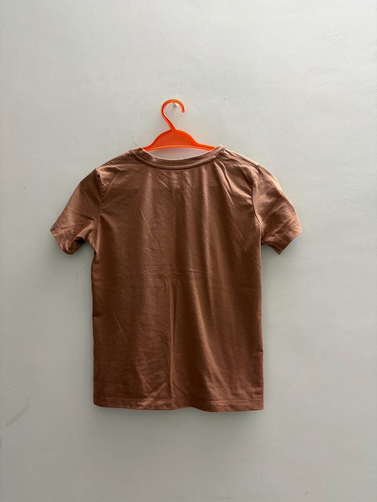 Brown Crop T-Shirt