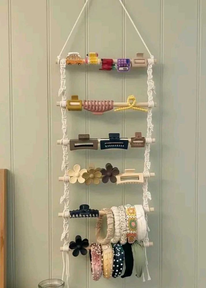 Macrame Hair Clip &amp; Headband Organizer