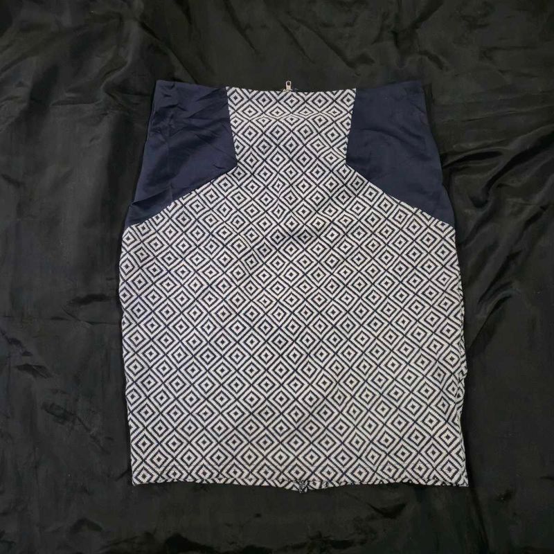 Patterned Mini Skirt|formal | woollen