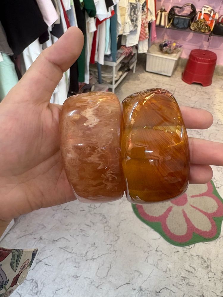 Unique Amber Bangles (Set of 2)