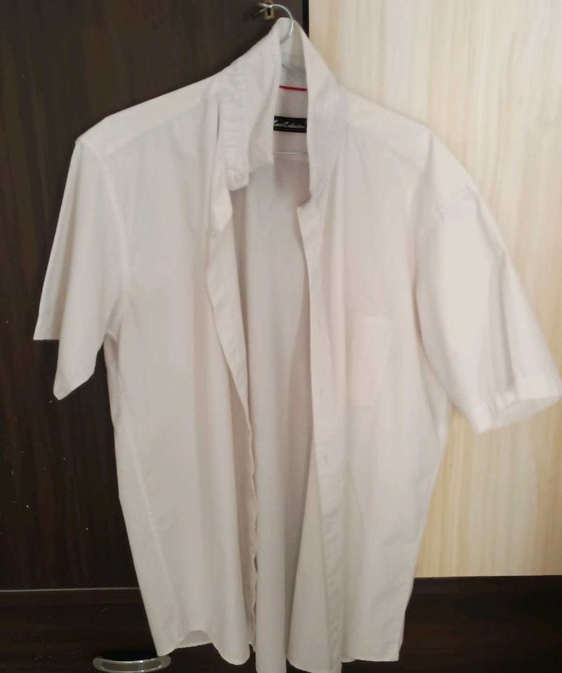 Classic Men's Short Sleeve White Shirt