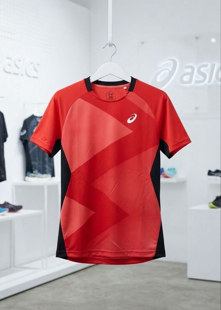 Asics Red Athletic T-Shirt