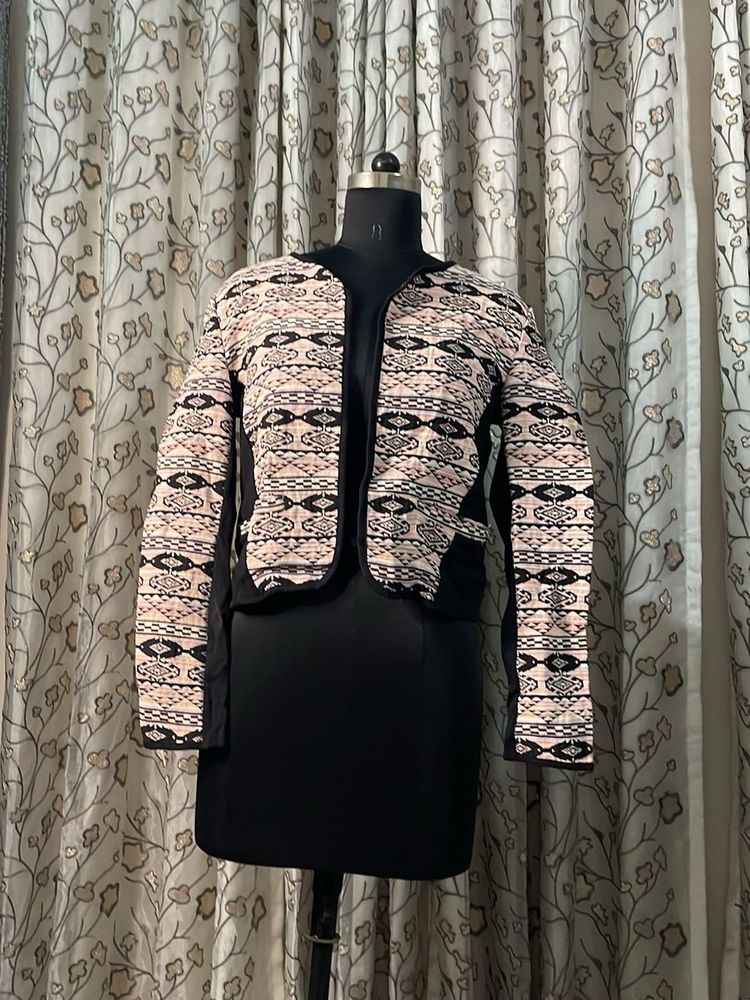 Unique Embroidered Open Jacket