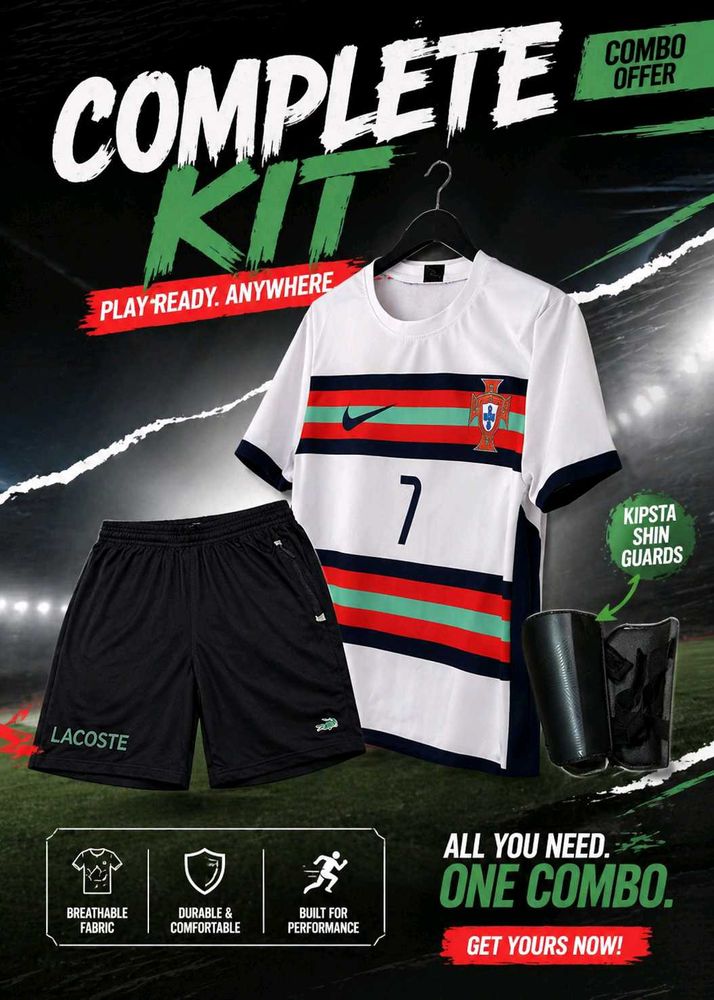 Portugal CR7 Complete Football Kit Combo | Jersey