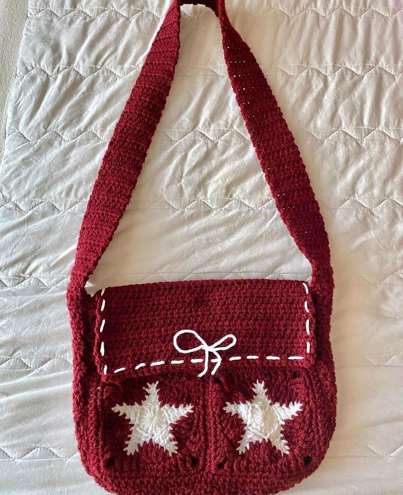 Crochet Messenger Star Bag