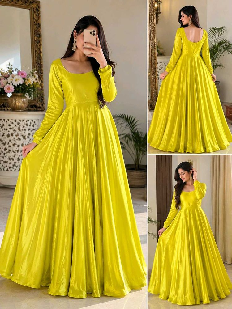 Vibrant Yellow Anarkali Gown