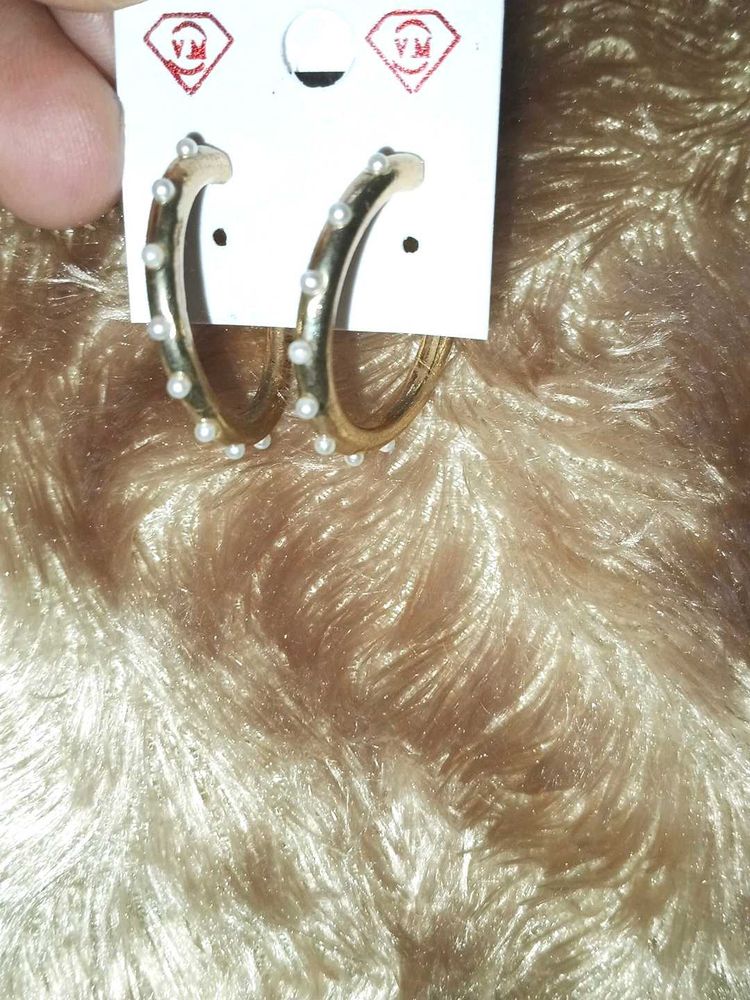Elegant Pearl Hoop Earrings