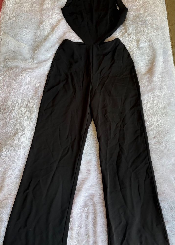 H&amp;M Black Backless Cutout Jumpsuit