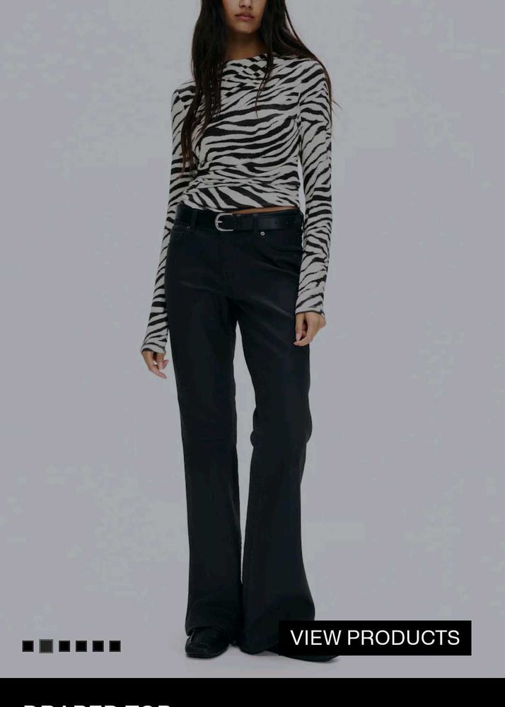 Stylish Zebra Print Long Sleeve Top