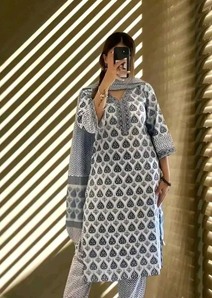 Stylish Printed Kurta Set with Dupatta