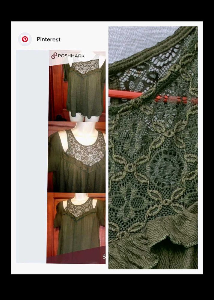 Olive Lace Top